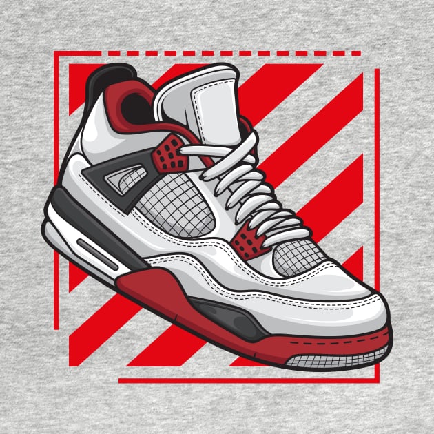 AJ 4 Retro Fire Red Sneaker by milatees